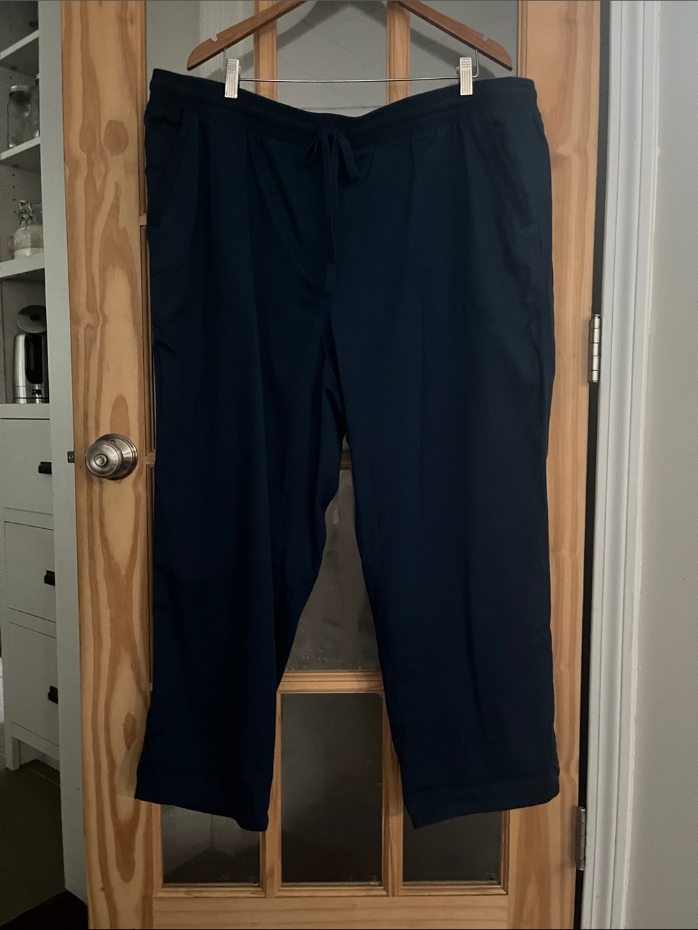 NWT Talbots elastic waist navy Blue Pull-On Pants lycocell, cotton 3X, pockets